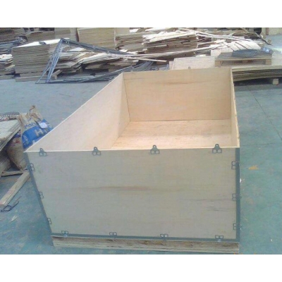 苏州三木钢边箱可拆卸胶合木箱出口钢带包装箱