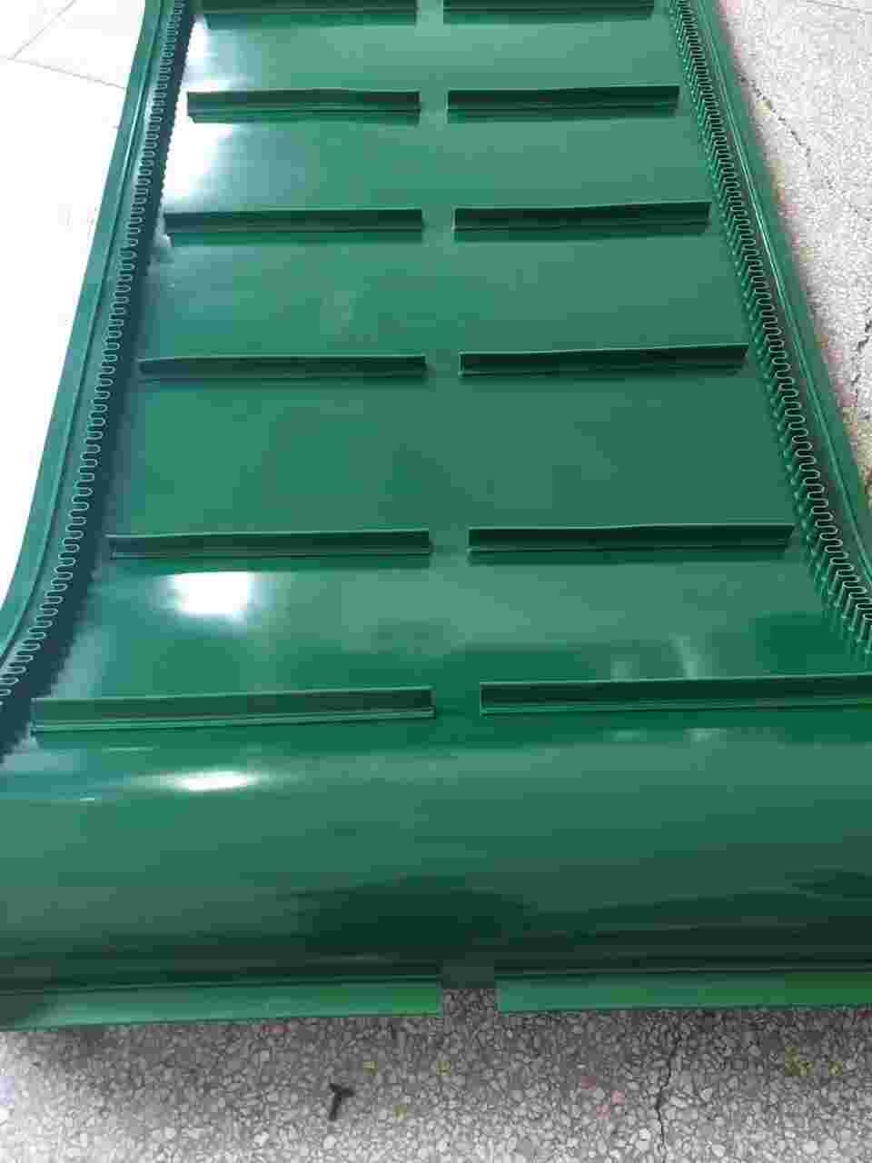 输送带传送带PVC材质绿色输送带加裙边机挡板流水线专用